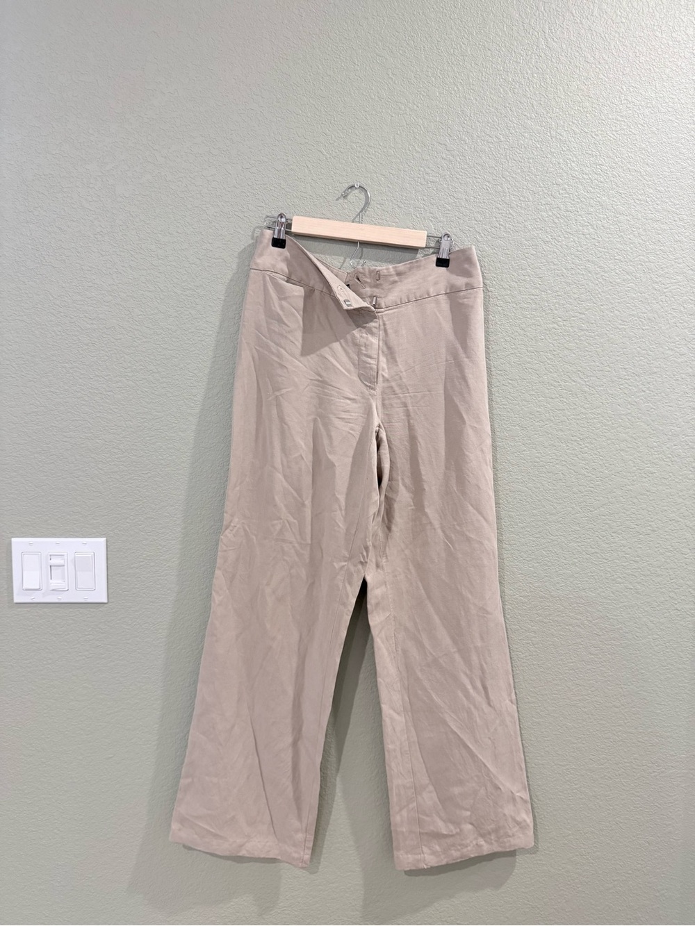 Eileen Fisher- Lyocell- Linen Blend Khaki Pants- Size 14